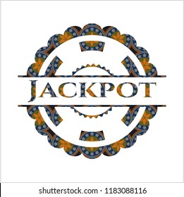 Jackpot arabesque badge. arabic decoration.