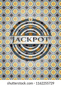 Jackpot arabesque style badge. arabic decoration.