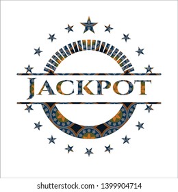 Jackpot arabesque style emblem. arabic decoration.