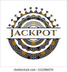  Jackpot arabic badge. Arabesque decoration.