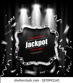 Jackpot. Banner-Beleuchtung, Vektorgrafik