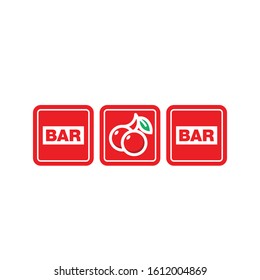 Jackpot BAR and cherry slot machine vector illustration