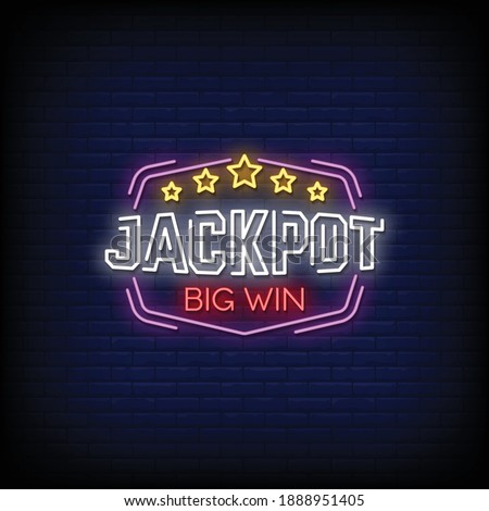 Jackpot Big Win Neon Signs Style Text Vector