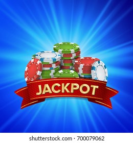 Jackpot Big Win Sign Vector Background. Design For Online Casino, Poker, Roulette, Slot Machines, Playing Cards, Mobile Game