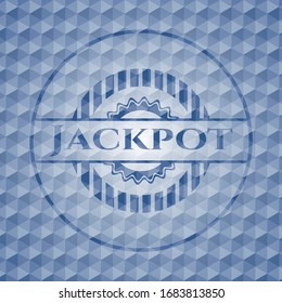 Insignia hexagonal azul del bote. Ilustración vectorial. Detallado.