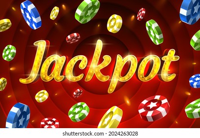 Jackpot Casino Coin, Cash Machine Play Now. Vector Illustration
