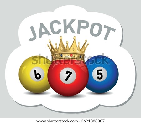 Jackpot casino poster. Colored balls with corn on a white background. Vector illustration