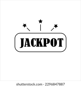 Jackpot Casino Schild. Vektorflaches Design einzeln auf weißem Hintergrund. 