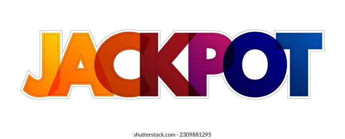 Jackpot colorful text quote, concept background