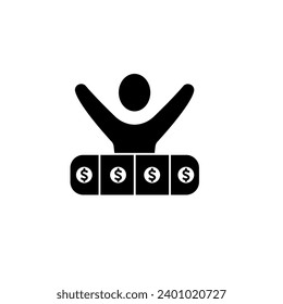 icono de línea de concepto de jackpot. Ilustración de elemento simple. diseño de símbolo de esquema de concepto de jackpot.