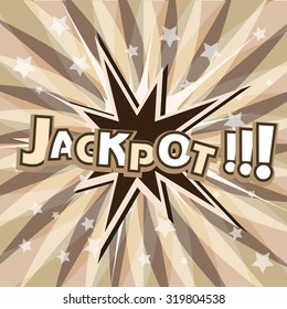 Jackpot creative abstract vintage retro style poster in beige and brown color art