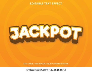 plantilla de efecto de texto editable de jackpot con uso de estilo abstracto y moderno para el logotipo y marca de negocios