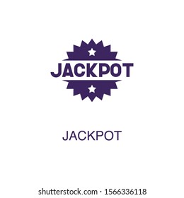 Jackpot Element In Flat Simple Style On White Background. Jackpot Icon, With Text Name Concept Template