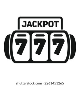 Jackpot game icon simple vector. Casino machine. Gamble spin