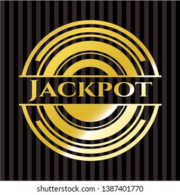 Jackpot golden badge or emblem. Vector Illustration. Detailed.