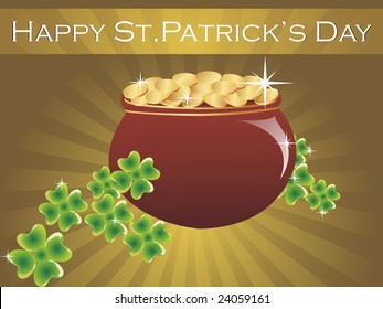 jackpot with golden coins abstract green