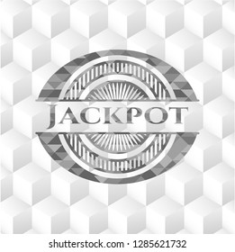 Jackpot grey emblem with cube white background
