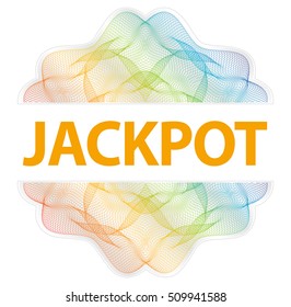 Jackpot - Guilloche rosette with text on white background