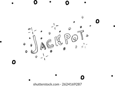 Jackpot handwritten text. Casino, gambling, entertainment. White background, free space, vector illustration 
