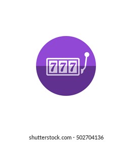 Jackpot icon in flat color circle style. Gambling game lucky winner wealth