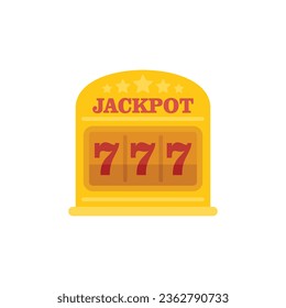 Jackpot icon flat vector. Lucky slot. Casino machine isolated