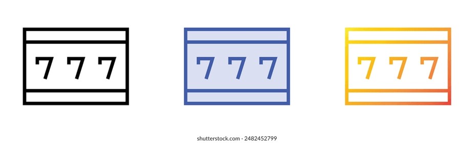 jackpot icon. Linear, Blue Fill and Gradient Style Design Isolated On White Background