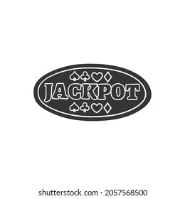 Jackpot Icon Silhouette Illustration. Casino Gamble Vector Graphic Pictogram Symbol Clip Art. Doodle Sketch Black Sign.