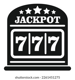Jackpot icon simple vector. Lucky slot. Casino machine
