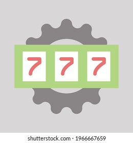 Jackpot-Symbol, Slotmaschine, Vektorgrafik, Icon-Einstellung, flach, geeignet für Spiele- und Glücksspielanwendungen