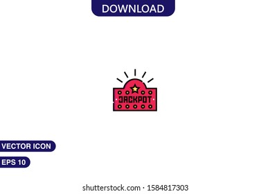 Jackpot icon in trendy flat style isolated on white background vector illustration