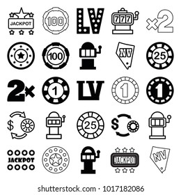 Jackpot Icons Set 25 Editable Filled Stock Vector (Royalty Free ...