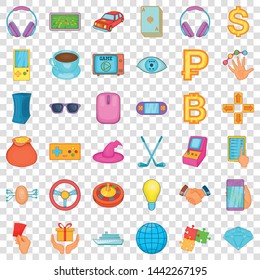Jackpot icons set. Cartoon style of 36 jackpot vector icons for web for any design