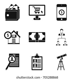 Jackpot icons set. Simple set of 9 jackpot vector icons for web isolated on white background