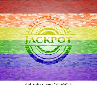 Jackpot lgbt colors emblem 