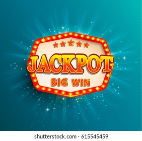 Jackpot lighting banner. Symbol of Big Win. Vector illustration.