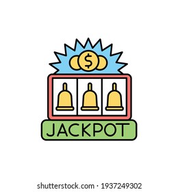 Jackpot сolor line icon. Pictogram for web page, mobile app, promo. UI UX GUI design element. Editable stroke.