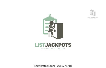 Jackpot list board logo design. vector