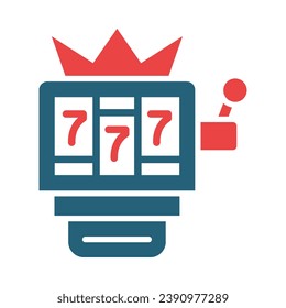 Jackpot Machine Vector Glyph Two Color Icon For Personal And Commercial Use.

