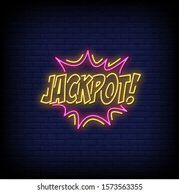 Jackpot Neon Signs Style Text Vector