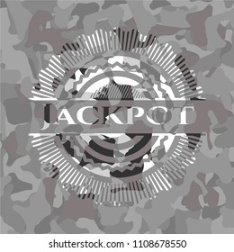 Jackpot on grey camouflaged pattern