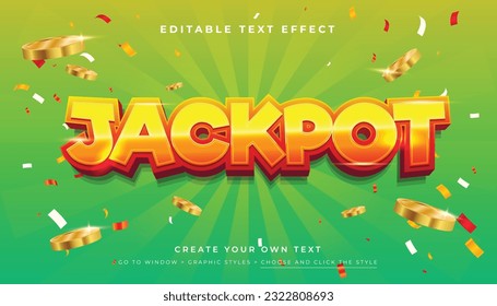 Jackpot Prize Sale 3D editable text effect, suitable for promotion, product, headline