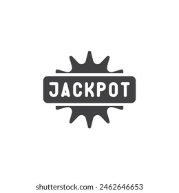 Jackpot prize vector icon. filled flat sign for mobile concept and web design. Jackpot symbol glyph icon. Symbol, logo illustration. Vector graphics
