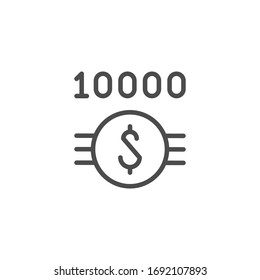 Jackpot and profit line outline icon