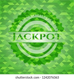 Jackpot realistic green mosaic emblem