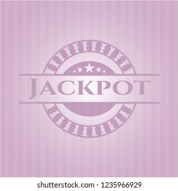 Jackpot realistic pink emblem