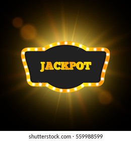 Jackpot Retro Banner. Vector Gambling Design.