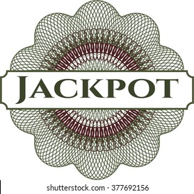 Jackpot rosette or money style emblem