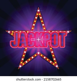 Jackpot with shiny Design and star concept