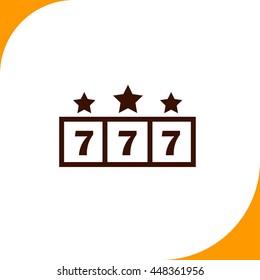 Jackpot sign. Brown icon on white background
