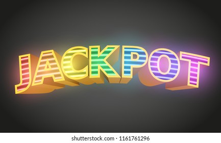 Jackpot sign with on dark background. Casino concept. Vector illustration